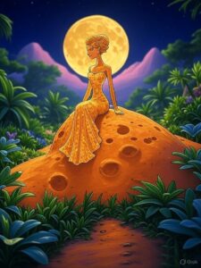 A personified Venus with the Moon.